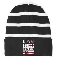 Happy Memorial Day Striped Beanie with Solid Band