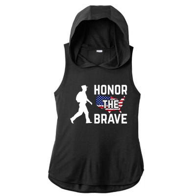 Happy Memorial Day Ladies PosiCharge Tri-Blend Wicking Draft Hoodie Tank