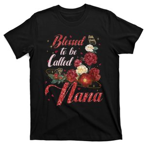 Happy MotherS Day Women Blessed To Be Called Nana Flower T-Shirt