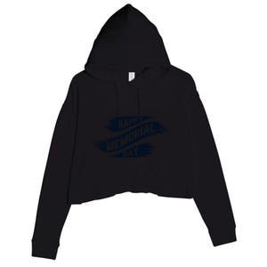 Happy Memorial Day Crop Fleece Hoodie