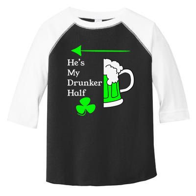 He's My Drunker Half Saint Patrick's Day Couples Funny Toddler Fine Jersey T-Shirt