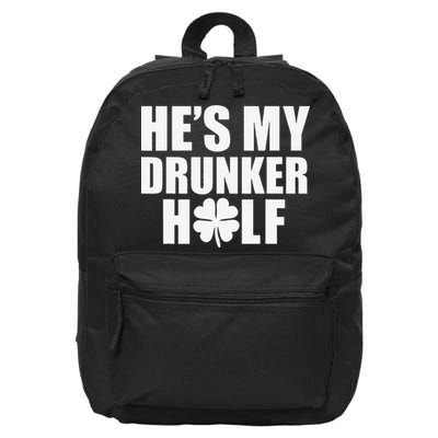 He's My Drunker Half Saint Patrick's Day Couples 16 in Basic Backpack