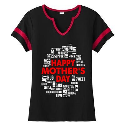 Happy Mothers Day Love You Mom Gift Ladies Halftime Notch Neck Tee