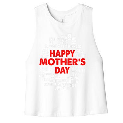 Happy Mothers Day Love You Mom Gift Women's Racerback Cropped Tank