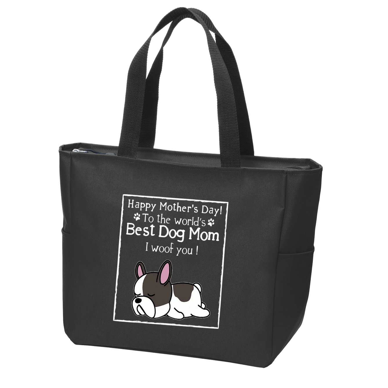 Happy MotherS Day To The WorldS Best Dog Mom I Woof You Zip Tote Bag
