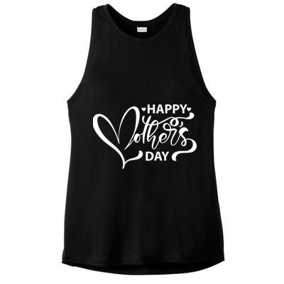 Happy Mothers Day Heart Cute Gift Ladies PosiCharge Tri-Blend Wicking Tank