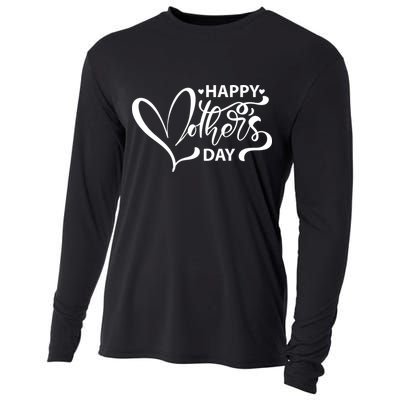 Happy Mothers Day Heart Cute Gift Cooling Performance Long Sleeve Crew