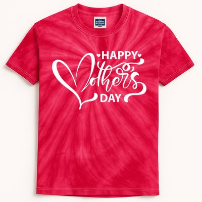 Happy Mothers Day Heart Cute Gift Kids Tie-Dye T-Shirt