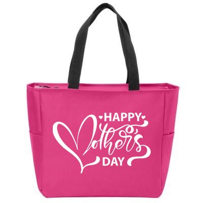 Happy Mothers Day Heart Cute Gift Zip Tote Bag