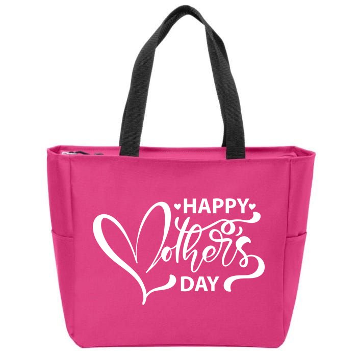 Happy Mothers Day Heart Cute Gift Zip Tote Bag