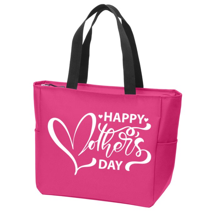 Happy Mothers Day Heart Cute Gift Zip Tote Bag