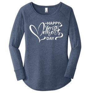 Happy Mothers Day Heart Cute Gift Women's Perfect Tri Tunic Long Sleeve Shirt