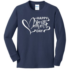 Happy Mothers Day Heart Cute Gift Kids Long Sleeve Shirt