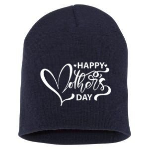 Happy Mothers Day Heart Cute Gift Short Acrylic Beanie