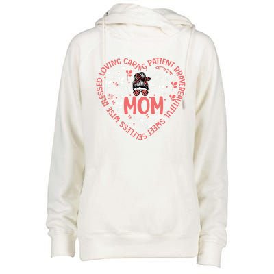 Happy Mother's Day Design Description Of Moms Love Cute Gift Womens Funnel Neck Pullover Hood