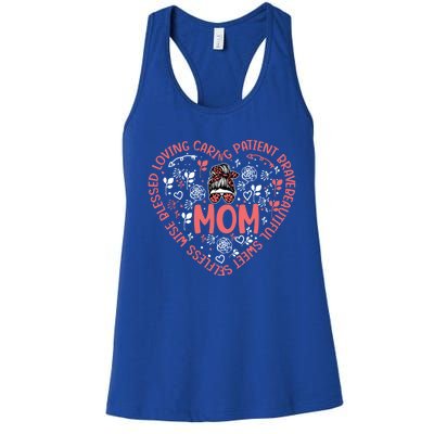 Happy Mother's Day Design Description Of Moms Love Cute Gift Women's Racerback Tank