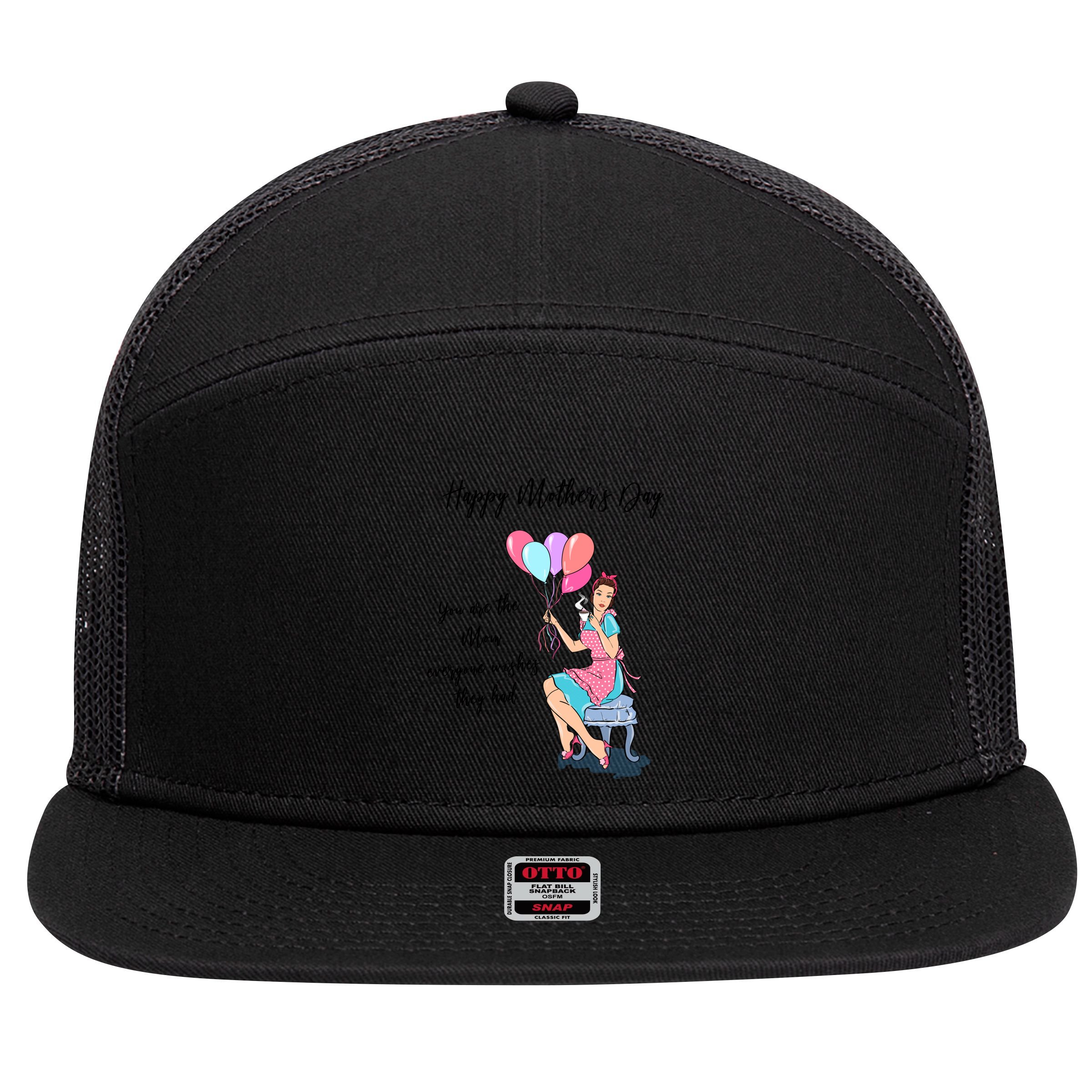 Happy MotherS Day Gift 7 Panel Mesh Trucker Snapback Hat