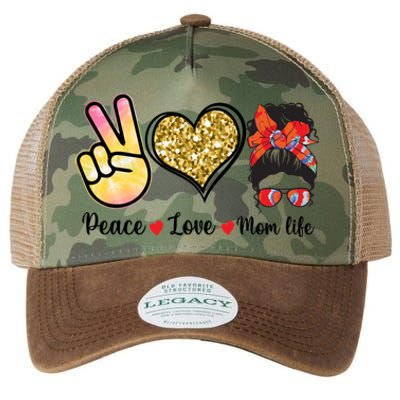 Happy Mother's Day Peace Love Moms Life Funny Gift Legacy Tie Dye Trucker Hat