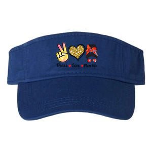 Happy Mother's Day Peace Love Moms Life Funny Gift Valucap Bio-Washed Visor