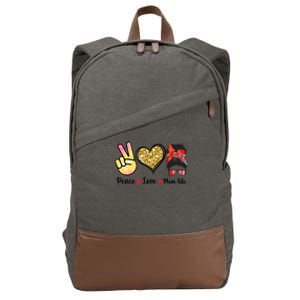 Happy Mother's Day Peace Love Moms Life Funny Gift Cotton Canvas Backpack