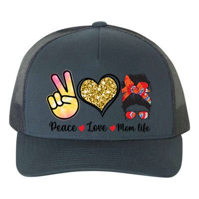 Happy Mother's Day Peace Love Moms Life Funny Gift Yupoong Adult 5-Panel Trucker Hat