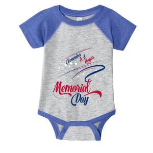 Happy Memorial Day Remember And Honor Soldiers Cute Gift Infant Baby Jersey Bodysuit