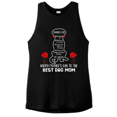 Happy Mother's Day Dog Mom Ladies PosiCharge Tri-Blend Wicking Tank