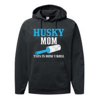 Husky Mom Dog Hair Funny Siberian Husky Mama Performance Fleece Hoodie