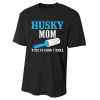 Husky Mom Dog Hair Funny Siberian Husky Mama Performance Sprint T-Shirt