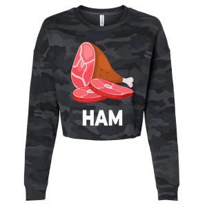 Ham Matching dishes food costumes Christmas thanksgiving Cropped Pullover Crew