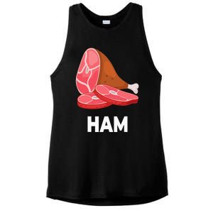 Ham Matching dishes food costumes Christmas thanksgiving Ladies PosiCharge Tri-Blend Wicking Tank