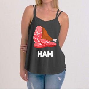 Ham Matching dishes food costumes Christmas thanksgiving Women's Strappy Tank