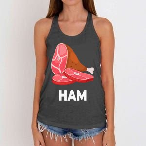 Ham Matching dishes food costumes Christmas thanksgiving Women's Knotted Racerback Tank