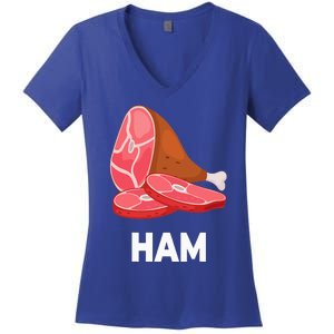 Ham Matching dishes food costumes Christmas thanksgiving Women's V-Neck T-Shirt