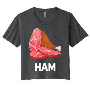 Ham Matching dishes food costumes Christmas thanksgiving Women's Crop Top Tee