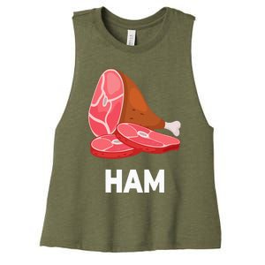 Ham Matching dishes food costumes Christmas thanksgiving Women's Racerback Cropped Tank