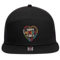 Happy Mother's Day 7 Panel Mesh Trucker Snapback Hat