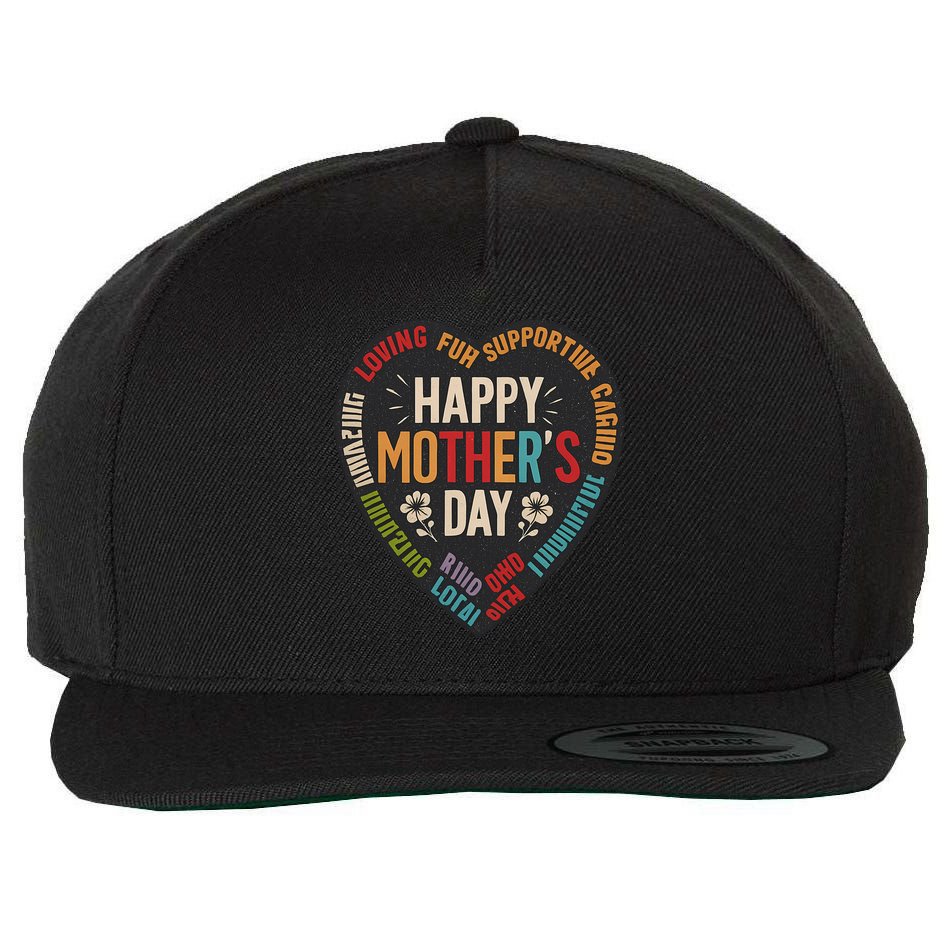 Happy Mother's Day Wool Snapback Cap