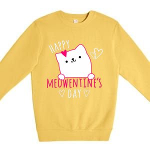 Happy Meowentine's Day Cat Lover Happy Valentines Day Cat Premium Premium Crewneck Sweatshirt