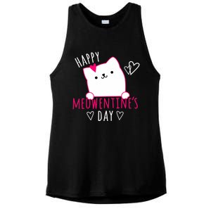 Happy Meowentine's Day Cat Lover Happy Valentines Day Cat Premium Ladies PosiCharge Tri-Blend Wicking Tank