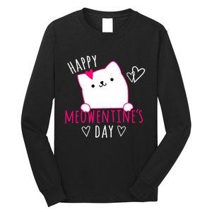 Happy Meowentine's Day Cat Lover Happy Valentines Day Cat Premium Long Sleeve Shirt