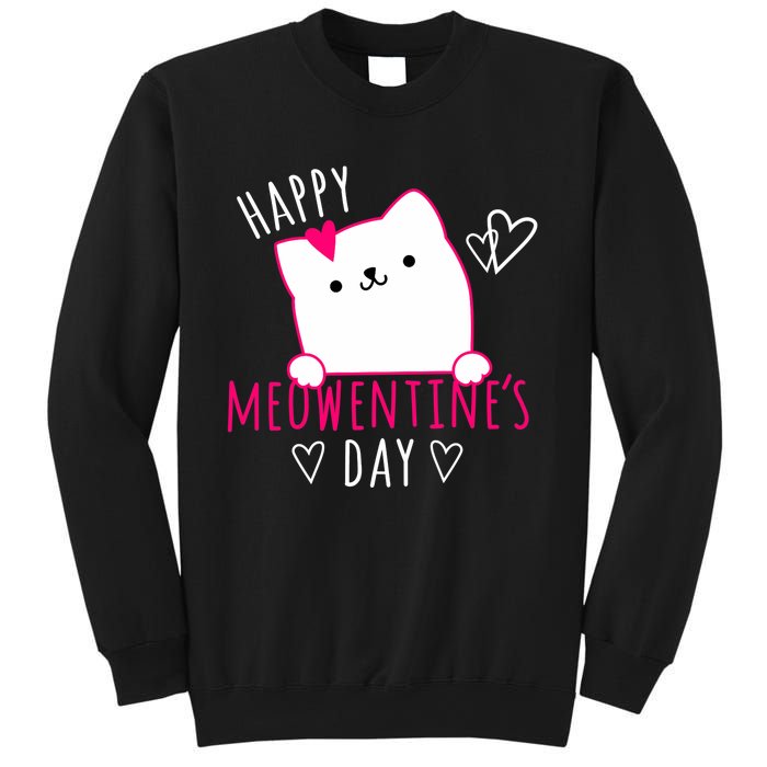 Happy Meowentine's Day Cat Lover Happy Valentines Day Cat Premium Sweatshirt