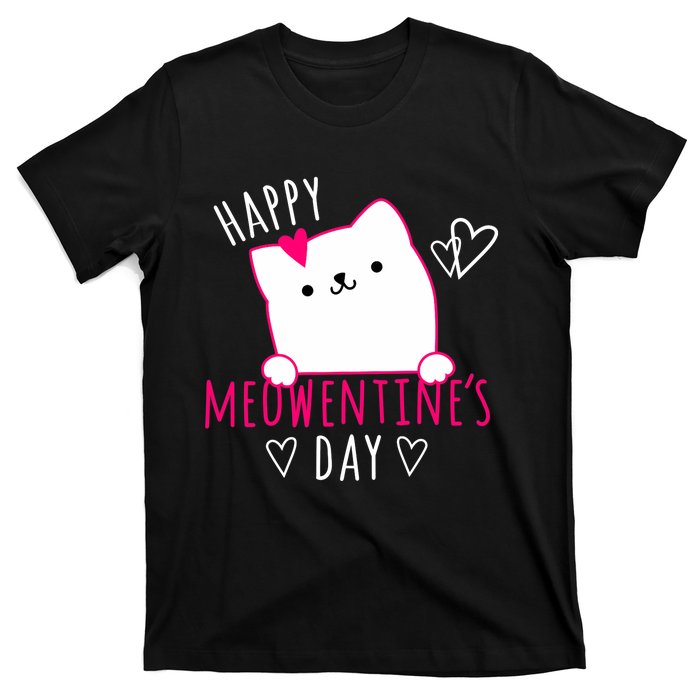 Happy Meowentine's Day Cat Lover Happy Valentines Day Cat Premium T-Shirt