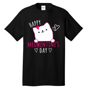 Happy Meowentine's Day Cat Lover Happy Valentines Day Cat Premium Tall T-Shirt