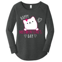 Happy Meowentine's Day Cat Lover Happy Valentines Day Cat Premium Women's Perfect Tri Tunic Long Sleeve Shirt