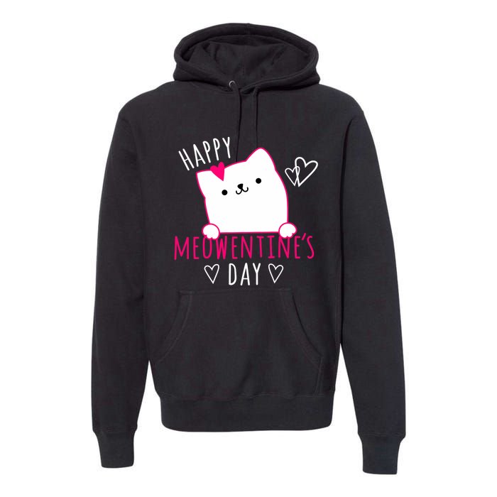 Happy Meowentine's Day Cat Lover Happy Valentines Day Cat Premium Premium Hoodie