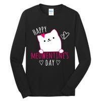 Happy Meowentine's Day Cat Lover Happy Valentines Day Cat Premium Tall Long Sleeve T-Shirt