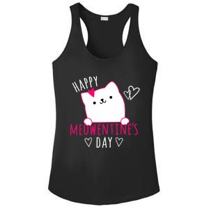 Happy Meowentine's Day Cat Lover Happy Valentines Day Cat Premium Ladies PosiCharge Competitor Racerback Tank