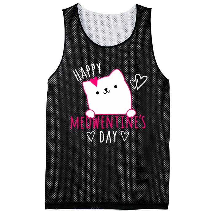 Happy Meowentine's Day Cat Lover Happy Valentines Day Cat Premium Mesh Reversible Basketball Jersey Tank