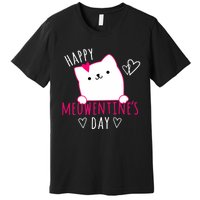 Happy Meowentine's Day Cat Lover Happy Valentines Day Cat Premium Premium T-Shirt